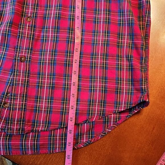 Ralph Lauren Chaps Long Sleeve Button Down Shirt, Medium, Red Green Plaid - Picture 5 of 8